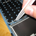 The key pad connector lifted off the foam support